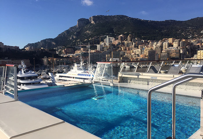 A trip of a life time means you shouldn't skimp on the little luxuries (like a dip in a hot tub with a view of Monte Carlo in the background!)