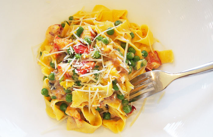 Striper's lobster carbonara
