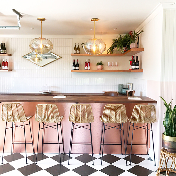 The lobby bar at The June Motel